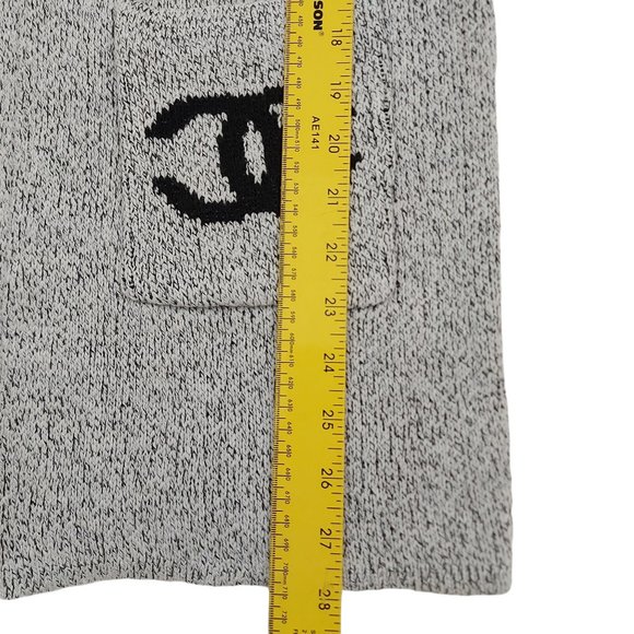 Chanel Womens Knit Open Cardigan Size S/M Long Sleeve Round Neck Pockets Gray - Picture 12 of 14